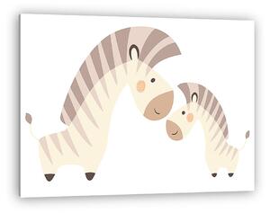 Zebra mama és kicsi zebra (vászonkép)