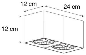 Design mennyezeti spotlámpa fehér téglalap alakú 2 lámpás - Box