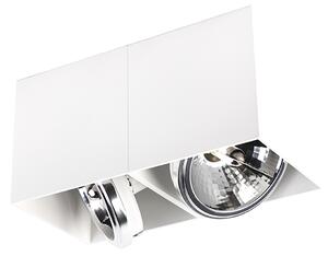 Design mennyezeti spotlámpa fehér téglalap alakú 2 lámpás - Box