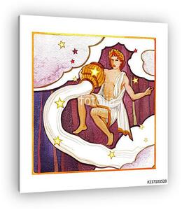 Astrological sign of the zodiac Aquarius as a young man pouring (vászonkép)