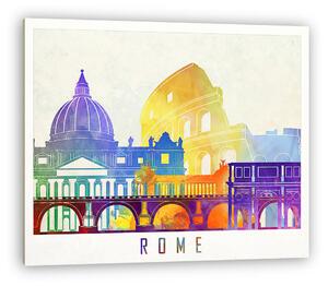 Rome landmarks watercolor poster (vászonkép)