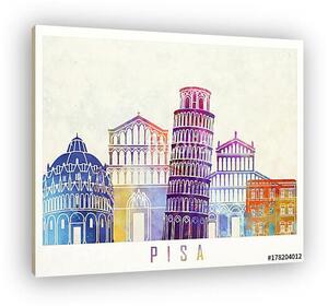 Paris landmarks watercolor poster (vászonkép)