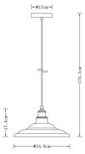Lámpa Mennyezeti lámpatest LORET L,9721 AC220-240V,50/60Hz,1*E27,max.40W,Átmérő 34,8cm,IP20,egyes,fekete