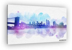 Blank New York City watercolor postcard (vászonkép)