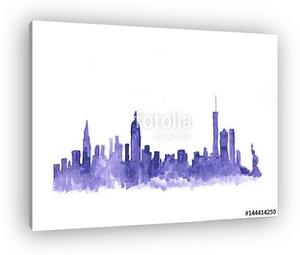 Watercolor skyline of new york city in USA (vászonkép)