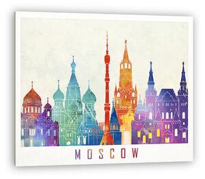 Moszkva landmarks watercolor poster (vászonkép)