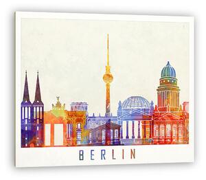 Berlin landmarks watercolor poster (vászonkép)