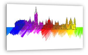 Budapest Colorful Landmark Banner (vászonkép)