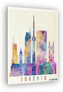Toronto landmarks watercolor poster (vászonkép)