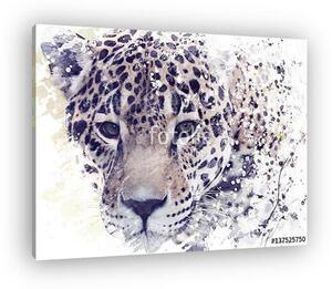 Leopard Portrait Watercolor (vászonkép)