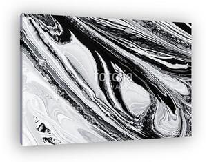 Abstract background, white and black mineral oil paint on water (vászonkép)