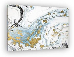 Marble abstract acrylic background. Nature marbling artwork texture. Golden glitter. (vászonkép)