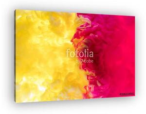 Ink in the water. A splash of pink and black paint. Abstract background (vászonkép)