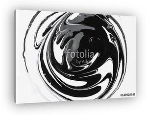 Abstract background, white and black mineral oil paint on water (vászonkép)