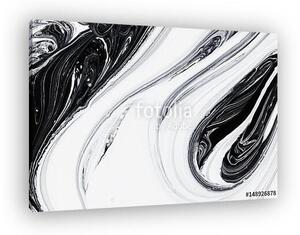 Abstract background, white and black mineral oil paint on water (vászonkép)