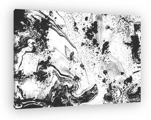 Black and white abstract background. Liquid marble pattern. Monochrome texture (vászonkép)