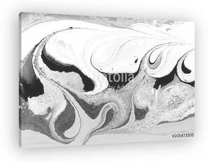 Marble abstract acrylic background. Nature black marbling artwork texture. (vászonkép)