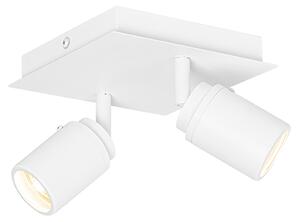Okos fürdőszobai spotlámpa fehér négyzet alakú 2-lámpás IP44 2 Wifi GU10 50mm-es izzóval - Ducha