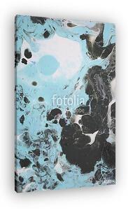 Dark Gray, Light Blue, and White Fluid Acrylic Abstract Contemporary Art Painting Background Graphic Resource (vászonkép)