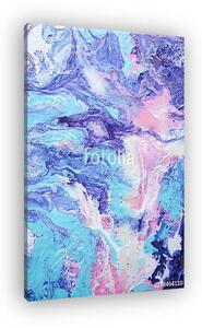 Pastel Pink, Blue, Purple, and White Fluid Acrylic Abstract Pastel Contemporary Art Painting (vászonkép)