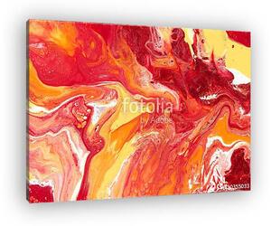 Fire | Red, Orange, Yellow, Gold, and White Fluid Acrylic Abstract Painting (vászonkép)
