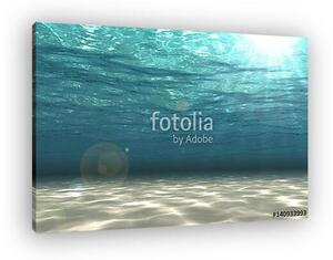 Abstract undersea background, white sand with sun ray for your design. Digital generating image. (vászonkép)