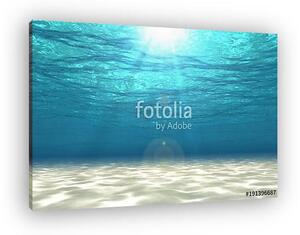 Abstract under sea background, white sand with sun ray for your design. Digital generating image. 3D illustration. (vászonkép)