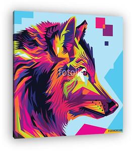 Wolf head pop art illustration style (vászonkép)