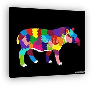 Colorful Animal Pop Art Poster Illustration Graphic Design (vászonkép)