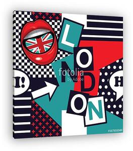 Geometric pop art seamless London pattern (vászonkép)