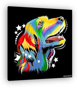 Vector image of a dog in the style of pop art (vászonkép)