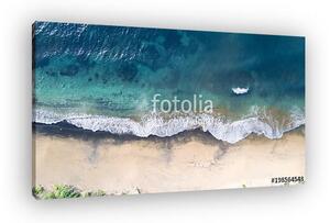 Aerial View of Waves at Beach at Sunset (vászonkép)