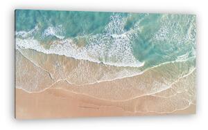 Aerial View of Waves and Beach Along Great Ocean Road Australia at Sunset (vászonkép)