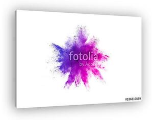 Multicolor powder explosion on white background. Colored cloud. Colorful dust explode. Paint Holi. (vászonkép)