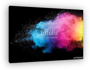 Splash of colorful powder over black background. (vászonkép)