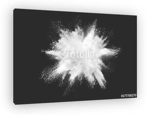 Explosion of white powder isolated on black background. (vászonkép)