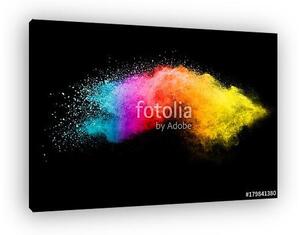 Splash of colorful powder over black background. (vászonkép)