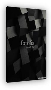 Macro image of black braided stripes in geometric composition, 3D illustration, abstract background (vászonkép)