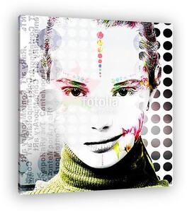 Poster with a portrait of a pretty girl in a modern style of pop art.. (vászonkép)