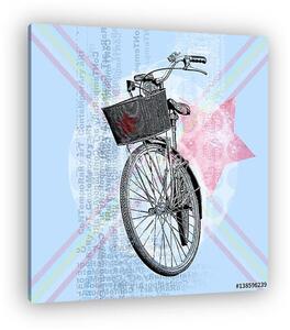 Bicycle with a pale blue background. Contemporary poster with elements of modern design. (vászonkép)