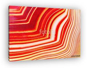 Amazing Banded Red Agate Crystal cross section as a background. Natural light translucent agate crystal surface, Colorful abstr (vászonkép)