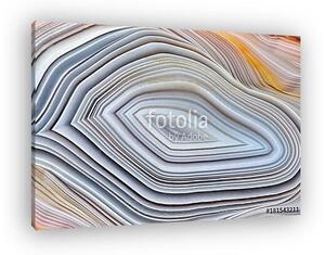 Amazing Banded Agate Crystal cross section as a background. Natural light translucent agate crystal surface, Gray abstract expre (vászonkép)