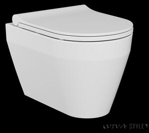 Sanovit BUENO fali WC mély öblítésű - rimless - perem nélküli - rejtett szerelésű - rövid - 49 cm