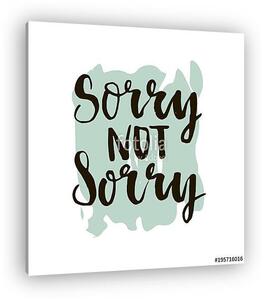 Sorry not sorry phrase. Ink lettering design. White background. (vászonkép)