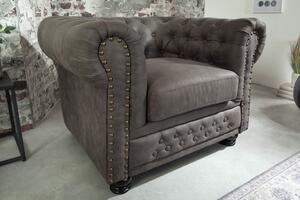 Luxus vintage fotel Chesterfield szürke
