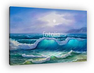 Sunset on the sea, painting by oil on canvas. (vászonkép)