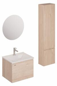 Fürdőszobagarnitúra mosdóval, mosogató csapteleppel, kifolyóval és szifonnal Naturel Ancona akác KSETANCONA10