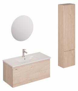 Fürdőszobagarnitúra mosdóval, mosogató csapteleppel, kifolyóval és szifonnal Naturel Ancona akác KSETANCONA2