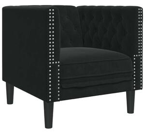 VidaXL fekete bársony Chesterfield kanapéfotel