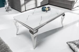 Stílusos dohányzóasztal Rococo 100 cm ezüst márvány